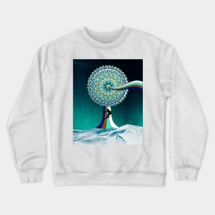 Mosaic Moon and Space Ski Crewneck Sweatshirt